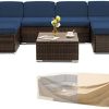 UDPATIO Outdoor Patio Furniture Sets 7 Pieces Outdoor Sectional Couch, PE Rattan Sofa