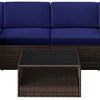 SONGMICS Outdoor Sectional Sofa Couch, 7-Piece Patio Furniture Set, Handwoven PE