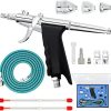 RJ-Global Double Action Trigger Airbrush Kit Air Brush Spray Tool Set with