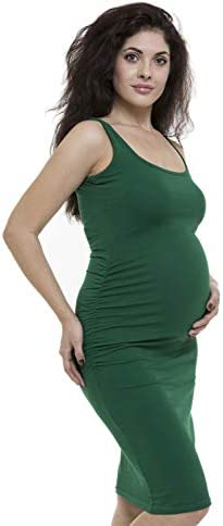 Lunarable Women's Ruched Knee Length Midi Maternity Dress