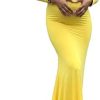 Saslax Maternity Elegant Fitted Maternity Gown Long Sleeve Slim Fit Maxi Photography