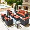 OVIOS Patio Furniture Set 8 PCS Outdoor Furniture All Weather Wicker Patio Set with