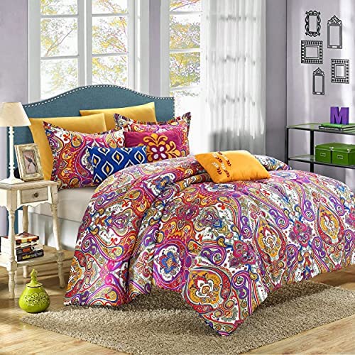 Chic Home Mumbai 12-Piece Reversible Comforter Set/Printed Luxury Bed in a Bag, King,