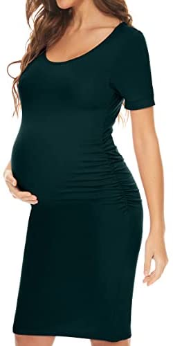 KIM S Maternity Bodycon Dress for Daily Wear or Baby Shower