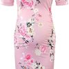 Liu & Qu Women's Maternity Bodycon Ruched Side Dress Casual Short&3/4 Sleeve Dress