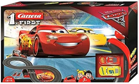 First Cars 3 - Slot Car Race Track - Includes 2 Cars: Lightning McQueen and Dinoco