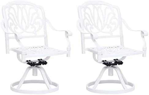 vidaXL 2X Swivel Garden Chair Cast Aluminum Outdoor Patio Seating Multi Colors