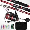 Ghosthorn Fishing Rod and Reel Combo Telescopic Fishing Pole for Men Collapsible