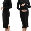 Maternity Sweater Dress for Fall Winter Long Sleeve Warm Dress for Work Casual