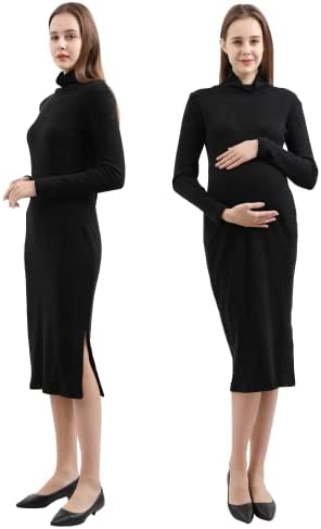 Maternity Sweater Dress for Fall Winter Long Sleeve Warm Dress for Work Casual
