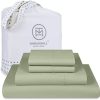 Luxury 800 Thread Count King 100% Cotton Sheets - Sage Green Sateen Weave Bed-Sheets,