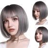 10" Hair Crown Toppers with Bangs for Women with Thinning Hair Synthetic Bob Style