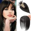 100% Clip in Human Hair Topper 120% Density Silk Base Top Hair Piece Clip in on Crown