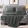 100% Cotton 18 Inch Deep Pocket Bed Sheet Sets for Queen Size Bed 4 Piece Pure Cotton