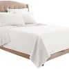 100% Cotton 600 Thread Count 1 Flat Sheet, 1 Fitted Sheet with 18" Deep Pocket and 4