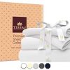 100% Organic Cotton King Size Bed Sheet Set - Ultra White - 300TC - GOTS Approved -