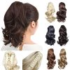 12” Short Curly Claw Ponytail Extension Clip In On Hairpiece With Jaw/Claw Synthetic