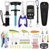 134 Pcs Fishing Tool Kit Included Fishing Lures Baits Tackle, Fish Hook Remover Tool,
