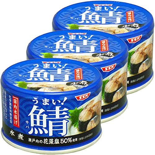 150g X 3 Pack - SSK Canned Mackerel [Product of Japan] (Umai Saba Mizu / Boiled)