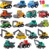 18 Piece Pull Back Car Assorted Mini Truck Model Car, Friction Powered Race Cars