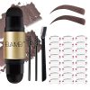 2 In 1 Brow Powder Kit with 24 Reusable Eyebrow Stencils & brush, Eyebrow Brown