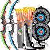 2 Pack Set Bow and Arrow Archery Toy Set for Kids, LED Light Up Archery Set with 2