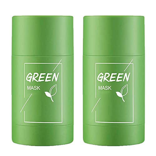 2 Packs Green Tea Mask Stick, Moisturizing Deep Cleansing for Face, Blackhead Remover