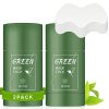 2 Pcs Green Tea Mask Stick 10 Pcs Blackhead Remover Strips Combo, Green Tea Purifying