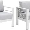 2 Piece Aluminum Patio Furniture, All-Weather Outdoor Patio Metal Chairs Sofa, Modern