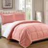 2 Piece Luxury Pink / White Reversible Soft Down Alternative Comforter Set, Twin /