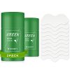 2PC Green Tea Mask Stick, Blackhead Remover Pore Strips Combo, Poreless Deep Cleanser
