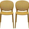 2xhome Set of 4 - Dining Room Chairs - Plastic Chair with Backs Designer Chair Modern