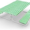 3 Packs Plaid Vinyl Picnic Table and Bench Cover for 72 x 30 Inch Dining Table Picnic