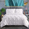 3 Piece Luxurious Pinch Pleated Cal King Duvet Cover with Zipper & Corner Ties 100%