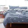 3 Pieces Duvet Cover Set Blue Gray with White Triangles - Ultra Soft and Easy Care