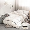 3 Pieces Duvet Cover Set Queen 100% Washed Cotton 1 Duvet Cover with Zipper and 2