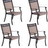 4 Piece Cast Aluminum Outdoor Dining Chairs, Stackable Patio Bistro Chair Set with