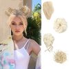 4 Pieces Messy Hair Bun for Women Messy Curly Hair Scrunchies Hairpieces Straight