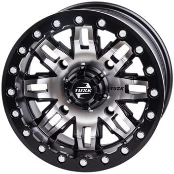 4/137 Tusk Teton Beadlock Wheel 14x7 4.0 + 3.0 Machined/Black for Can-Am Maverick X3