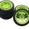 4Pack Vgoohobby RC Rubber Tires & Plastic Wheel Rims 12mm Hex Hub Compatible with HSP