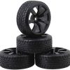 4Pcs ShareGoo Hard Plastic RC Drift Car Tires & Wheel Rims 12mm Hex Tyre Compatible