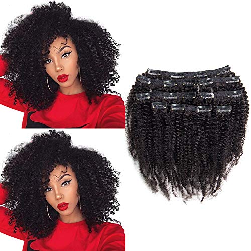 8A Unprocessed Double Weft 100% Remy Virgin Human Hair 4B 4C Afro Kinky Curly Clip in