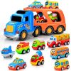 9 pcs Cars Toys for 2 3 4 5 Years Old Toddlers, Big Carrier Truck with 8 Small