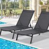 AECOJOY Chaise Lounge Chair for Outdoor with Mesh Seat,5-Position Adjustable Pool
