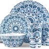Aclema Melamine Dinnerware Set 16 Pcs Plates Bowls Cups Unbreakable for Kitchen