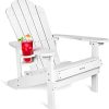Adirondack Chair Weather Resistant with Cup Holder, Chair for Patio&Lawn &