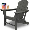 Adirondack Chairs, Folding Plastic Adirondack Chairs Weather Resistant with Cup