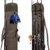 Allnice Durable Canvas Fishing Rod & Reel Organizer Bag Travel Carry Case Bag- Holds