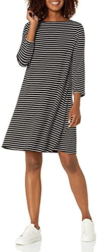 Amazon Essentials Women's 3/4 Sleeve Boat-Neck Dress (Available in Plus Size)