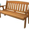 Amish Casual Heavy Duty 800 Lb Mission Pressure Treated Garden Bench with Cupholders